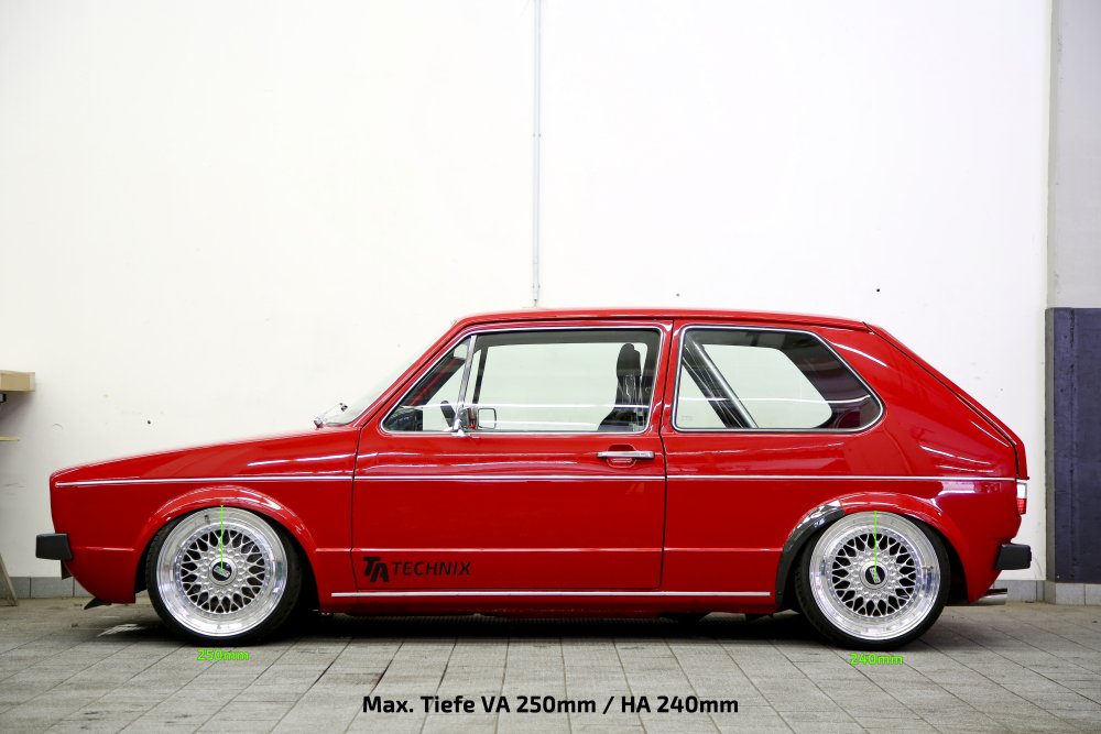TA Technix Gewindefahrwerk Deep  härteverstellbar für Volkswagen (VW) Golf 1 