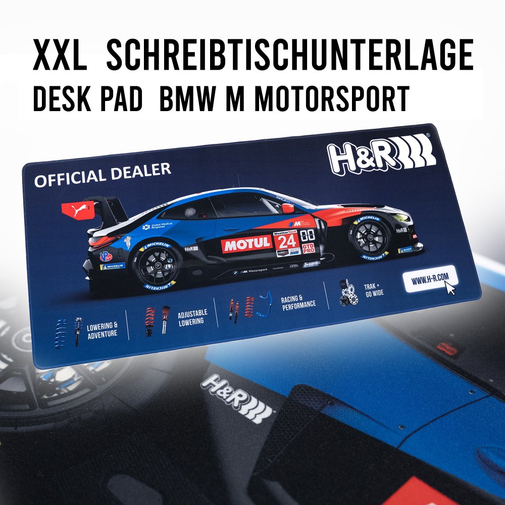 H&R Mousepad XXL Schreibtischunterlage BMW M Motorsport für   90cm x 40cm.
