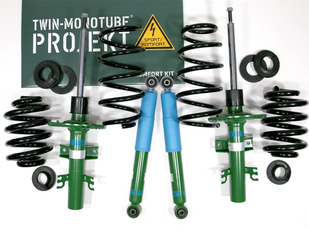 Twin Monotube Projekt Höherlegungsfahrwerk sfahrwerk Bilstein für Volkswagen (VW) T5 Kastenwagen für leichte Ausführung, Busse ohne Ausbau.
