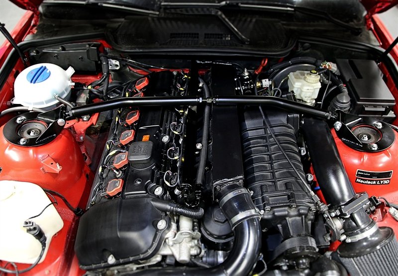 TA Technix Domstreben TA Technix Stahl-Domstrebe schwarz vorne für BMW 320i Typ E36 (Cabrio) 