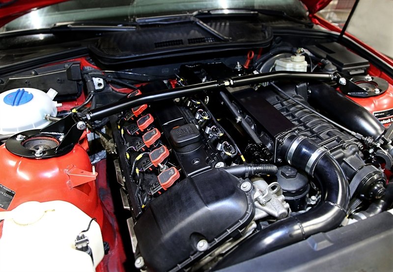 TA Technix Domstreben TA Technix Stahl-Domstrebe schwarz vorne für BMW 320i Typ E36 (Cabrio) 