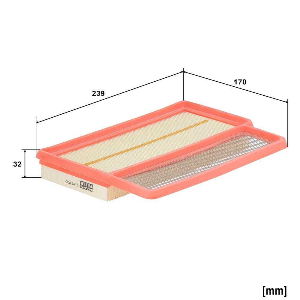 MANN Luftfilter (Ersatz)  für Fiat 500 Facelift Typ 312 