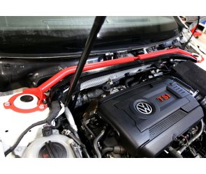 TA Technix Domstreben TA Technix Stahl-Domstrebe rot (pulverbeschichtet) vorne für Seat Leon Typ 5F 