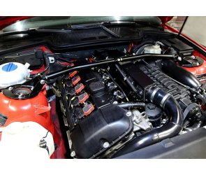 TA Technix Domstreben TA Technix Stahl-Domstrebe schwarz vorne für BMW 320i Typ E36 (Cabrio) 